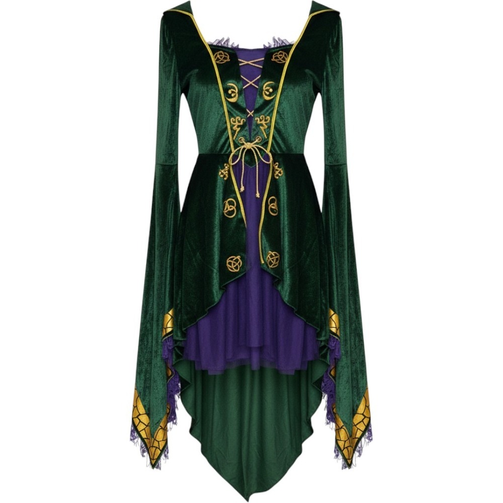 Disney Hocus Pocus Winifred Sanderson Costume Dress Green Velvet Spirit Medium